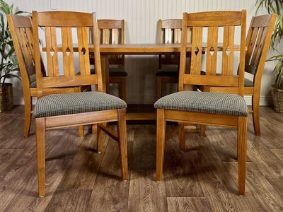 Vintage Mission-Style Oak Dining Set