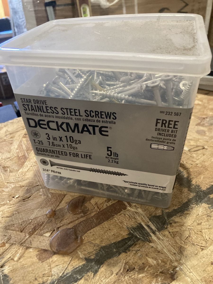 5LBs stainless steel 3” deck screws