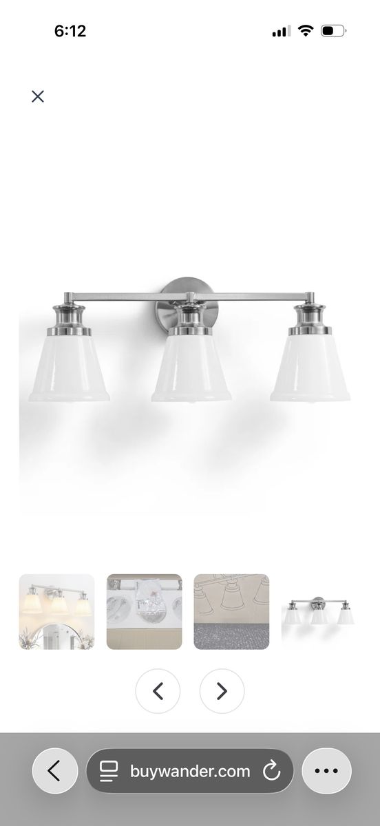 Keever 3/Light Dimmable Vanity Light w/Glass Shade