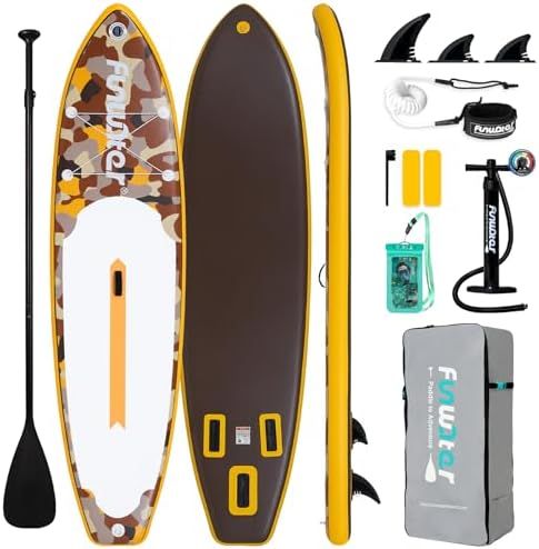 Funwater 11ft Inflatable Stand Up Paddle Board Camo Pattern SUP Kit with Accessories
