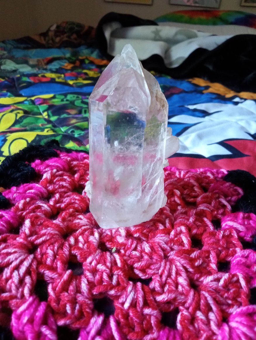 Clear Quartz Crystal Point Cluster Mineral Specimen