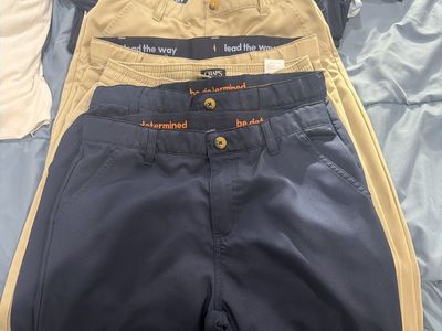 Boys !!French toast School Uniforms: Navy & Khaki Pants, Polo Shirts size L 14/16