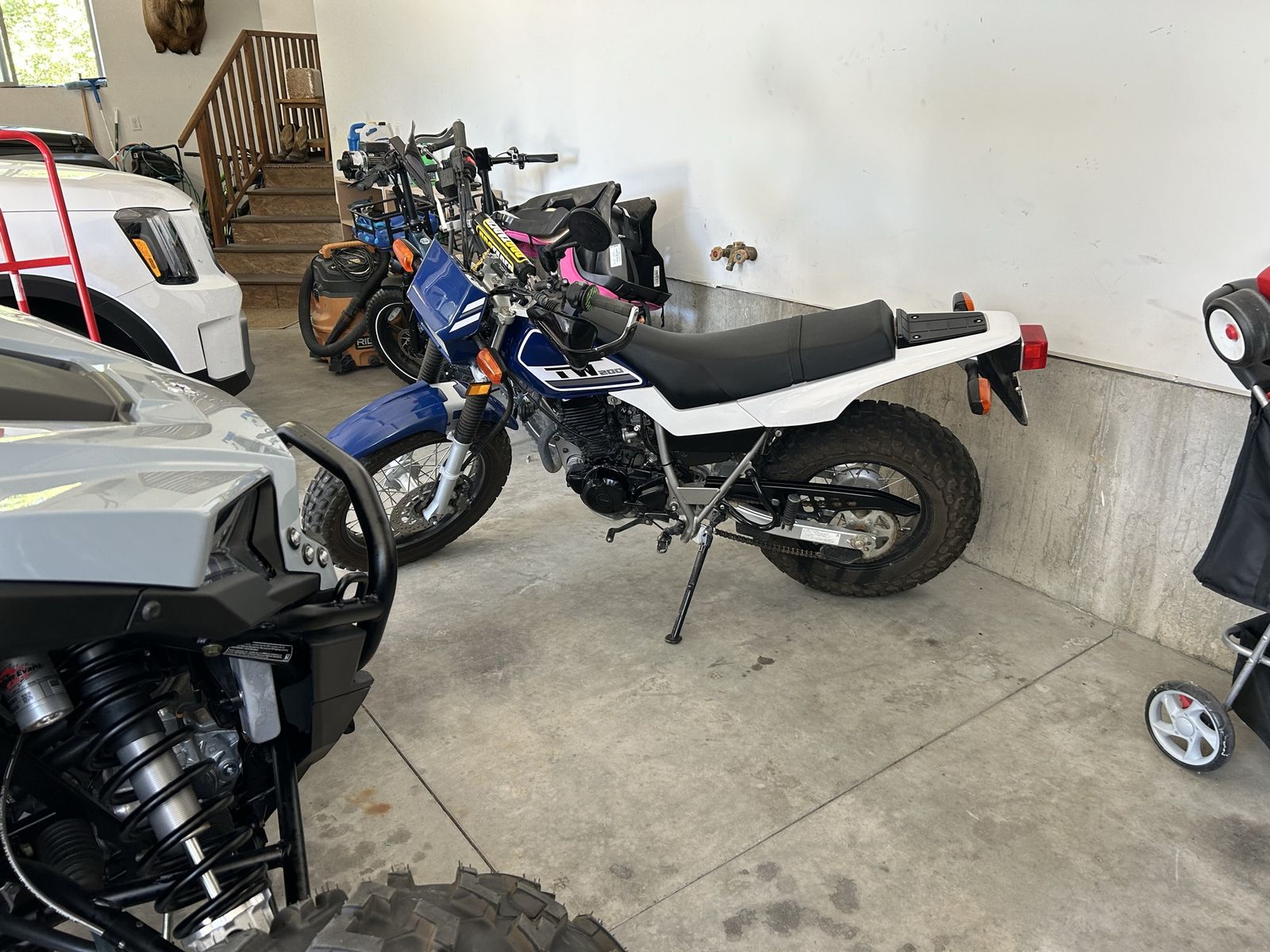 Yamaha TW200 Dual Sport Motorcycle - Blue & White, 624 Original Miles