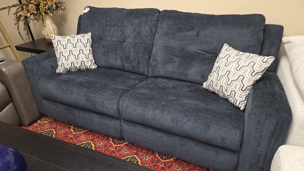 Large Recliner Sofa in  Modern Blue