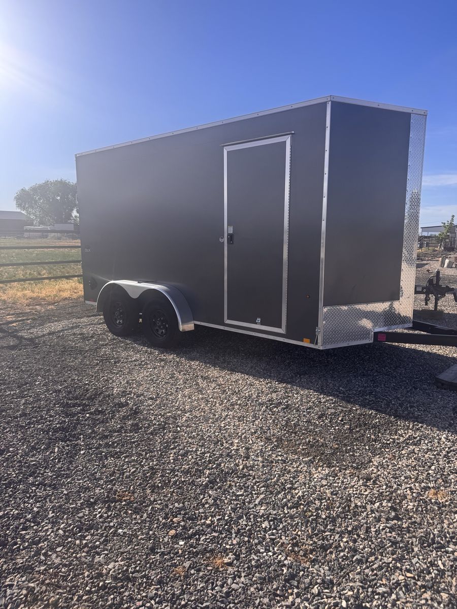 7x14 Look Trailers Black Cargo Trailer Bumper Pull