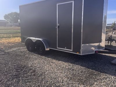 7x14 Look Trailers Black Cargo Trailer Bumper Pull