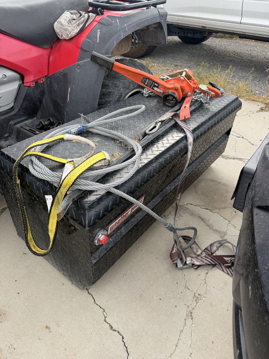 Weather Guard Black Diamond Plate Truck Tool Box with Tools 