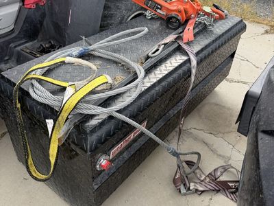 Weather Guard Black Diamond Plate Truck Tool Box with Tools