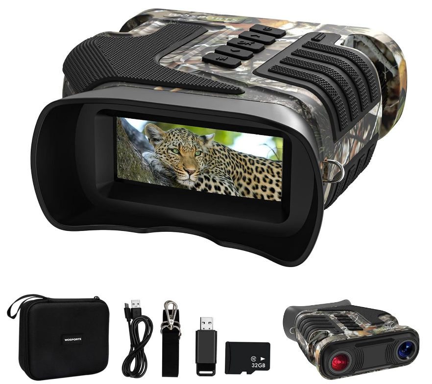 NEW Night Vision Binoculars, 4K Night Vision Goggles 1315FT 10X Optical Zoom 8X Digital Zoom Rechargeable