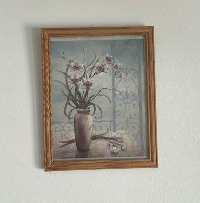 Small Framed Floral Vase Wall Art – Cottage / Botanical Décor