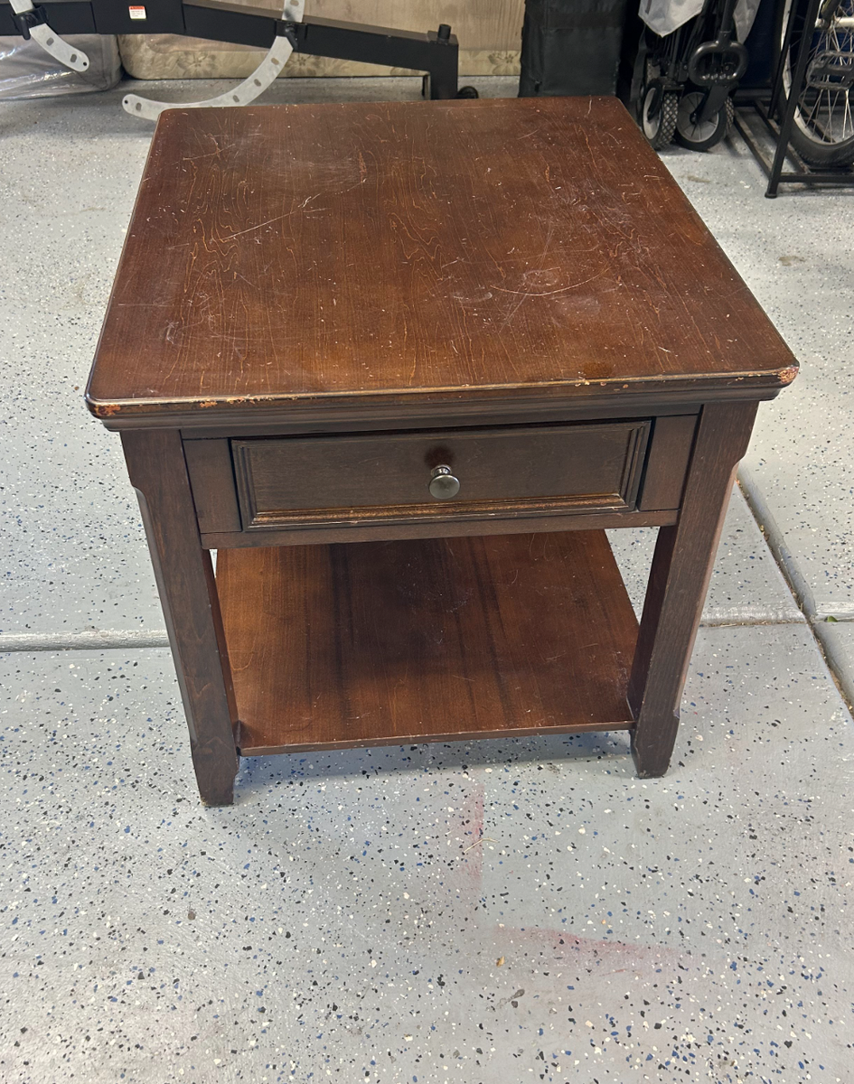 Solid Wood End Table with Drawer & Shelf – Great Condition – $35 OBO