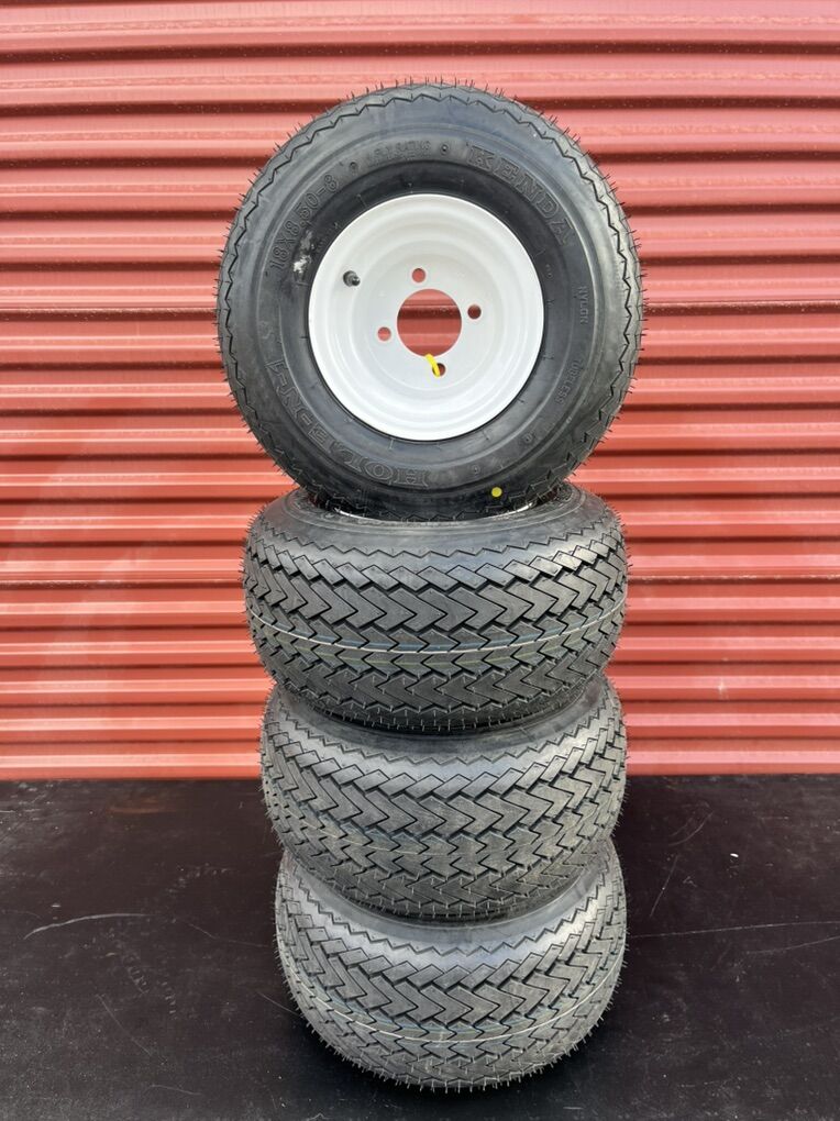 New Set Of 4 18X8.5-8 Hole N One Golf Cart Tires