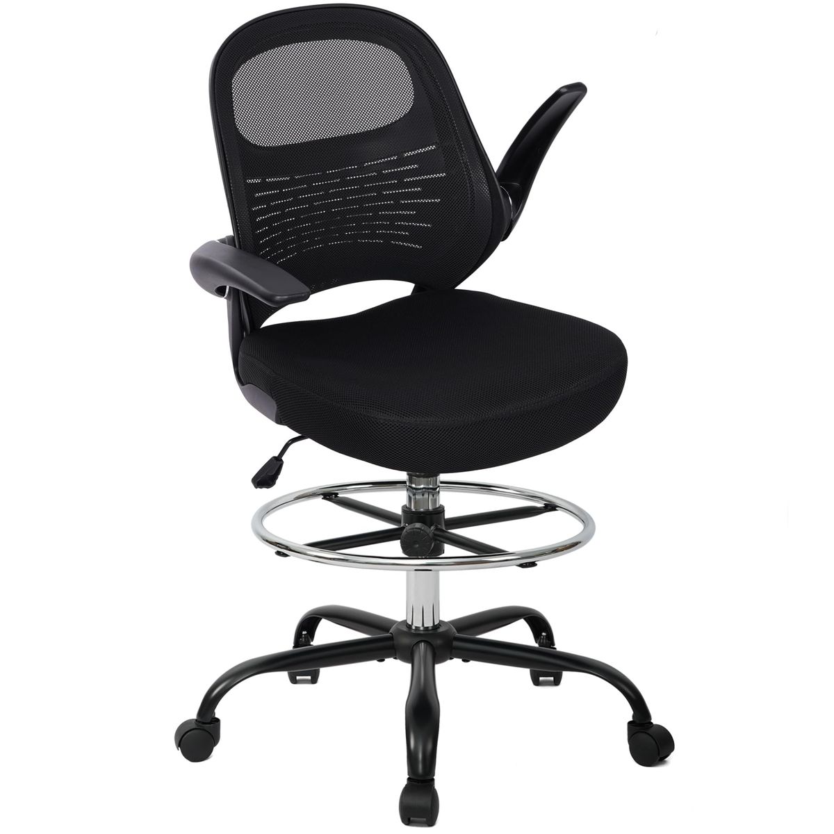 Ergonomic Mesh Office Chair w/ Lumbar Support, Flip-up Armrests, Adjustable Height & Footrest