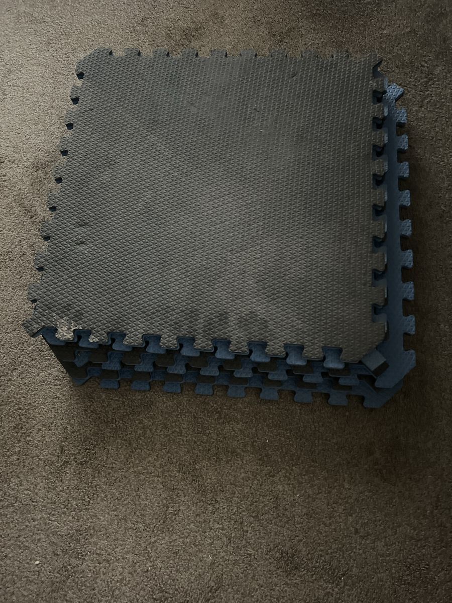 Interlocking Foam Floor Mats - 6 Tiles, Gray, Gym/Play Area, 24x24 inch