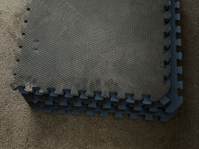 Interlocking Foam Floor Mats - 6 Tiles, Gray, Gym/Play Area, 24x24 inch