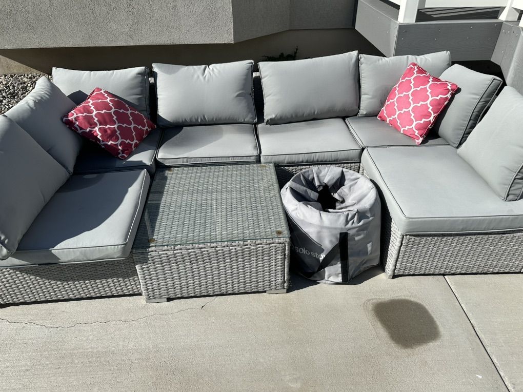 Patio Couch with Rain Cover
