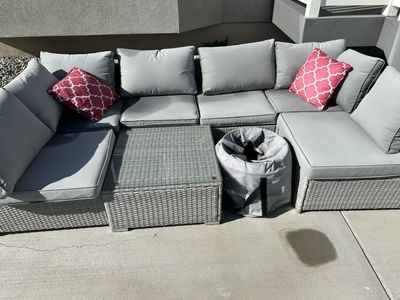 Patio Couch with Rain Cover