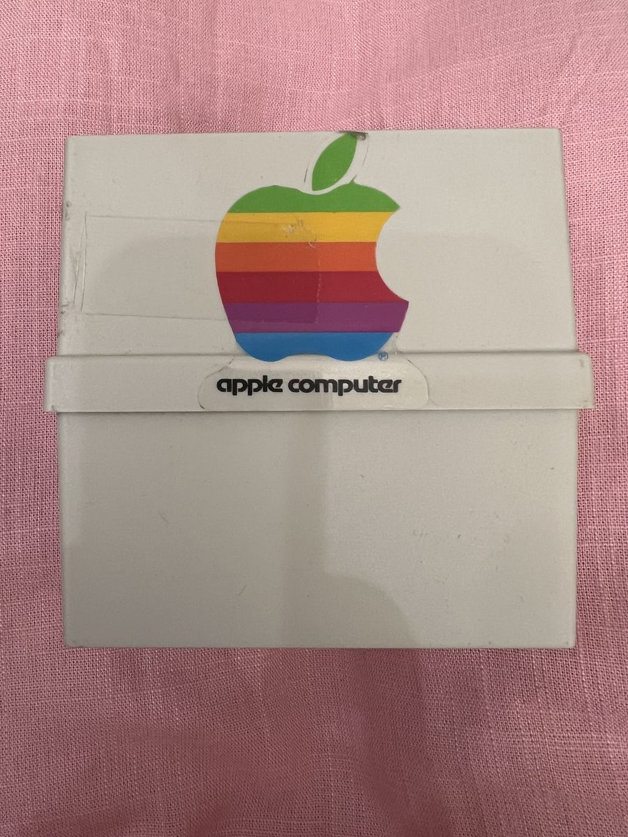 vintage Apple 3.5-inch floppy disk storage box 1980s-1990s