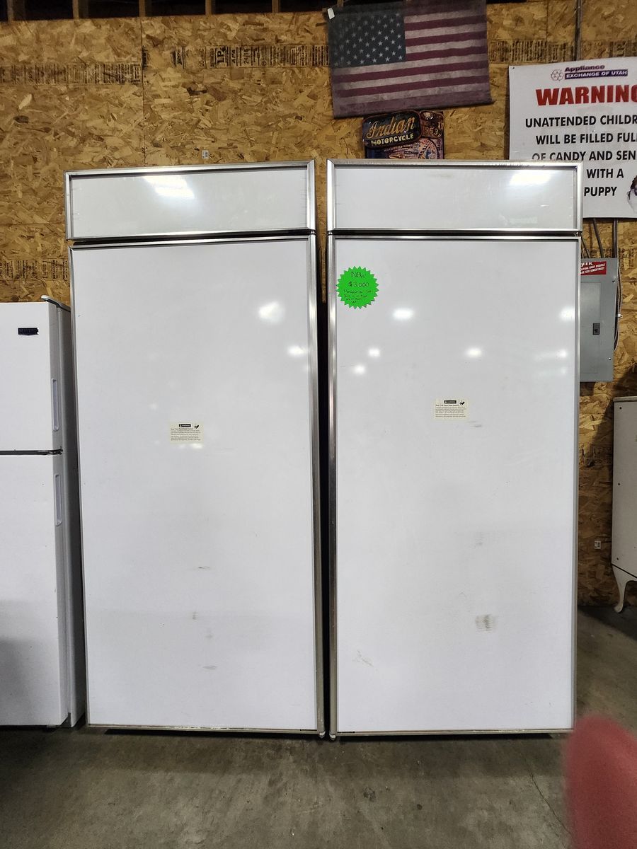 GE Monogram 36" Built-In Column Refrigerator and Freezer Set White - Brand New