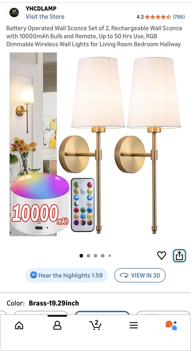 Battery Powered Wall Sconces