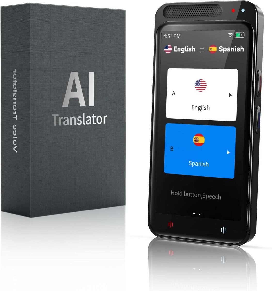 NEW Language Translator Device 138+ Languages in Real Time for Voice/Text/Photo Portable Smart Voice 4.1 Inch HD Touch Screen