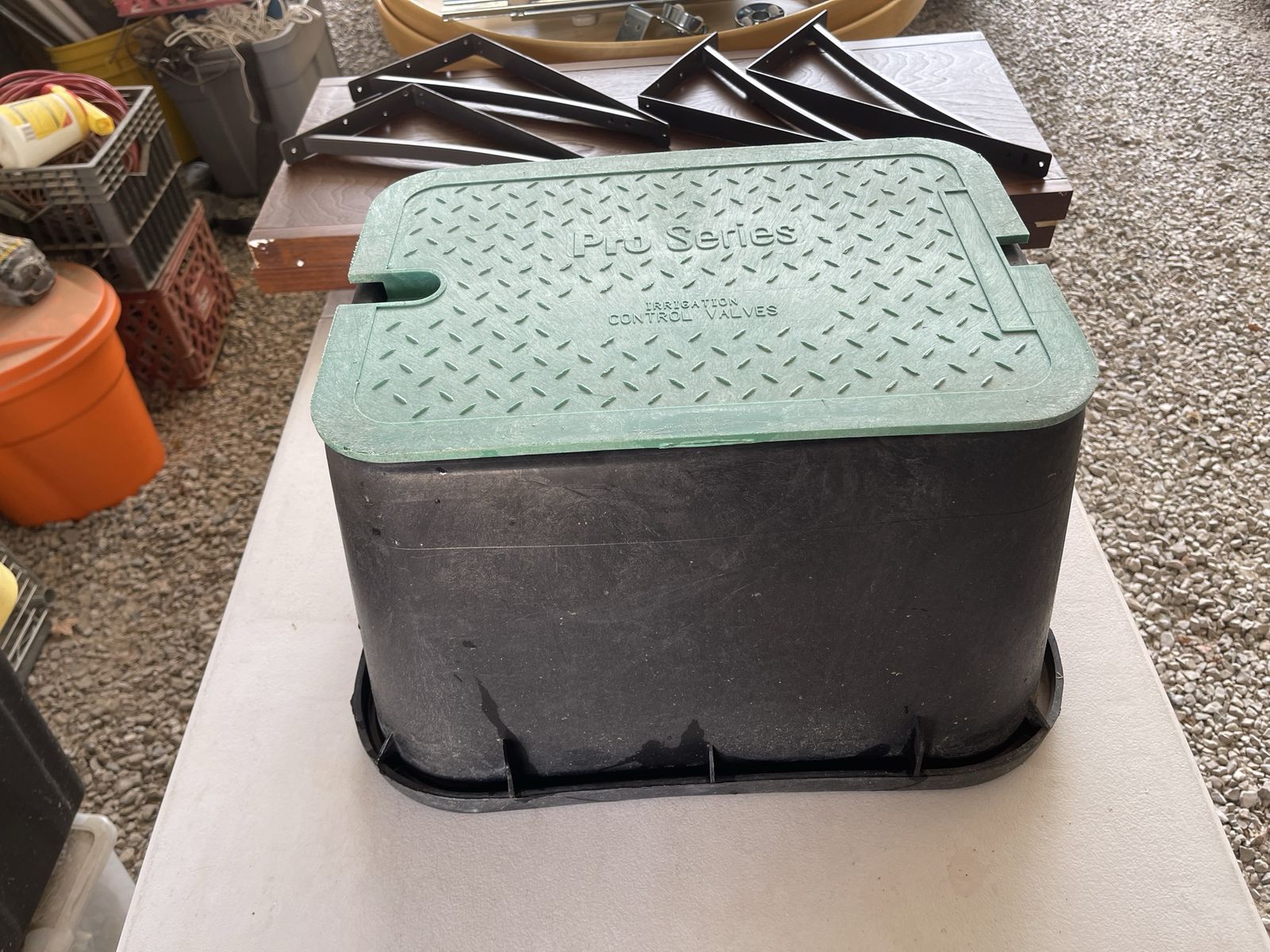 Pro Series Rectangular Sprinkler Irrigation Control Valve Box with Lid.  Top is  17x12. Bottom is  21x16 