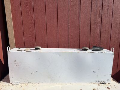 Used White Rectangular Fuel Tank - Heavy Duty Steel no pump