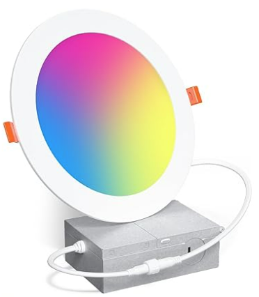 12-Pack Smart Recessed Lighting 6 Inch RGBCW Color Changing 16W LED Downlight