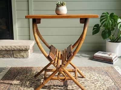Vintage Bamboo Side Table