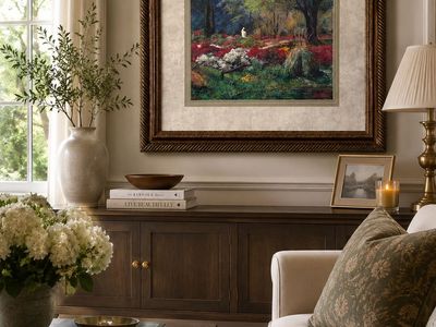 Ornate Gold Framed Garden Landscape Art Print
