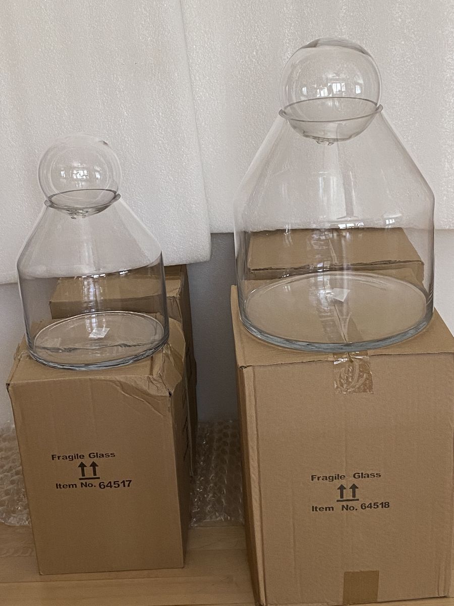 Diamond Glass Jars with Glass Ball Tops