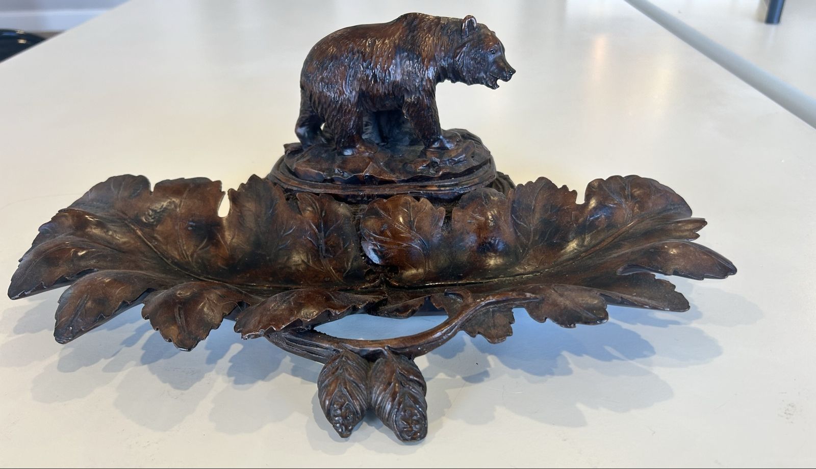 Maple Wood Carved Bear Tray
