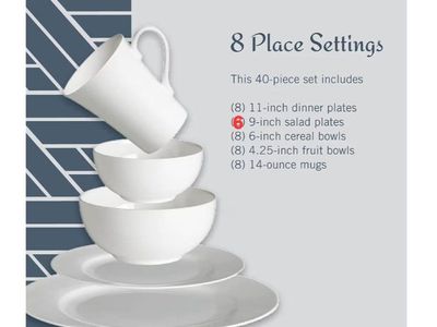 Mikasa Delray 38-piece dinnerware set white, stil