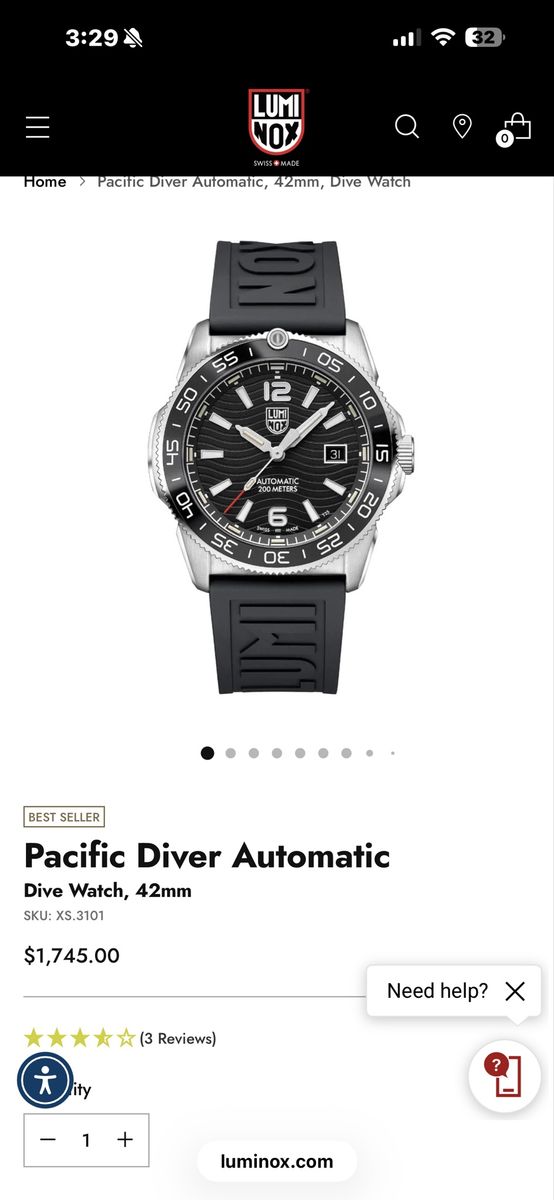 Luminox Pacific Diver Watch Swiss Made Tritium