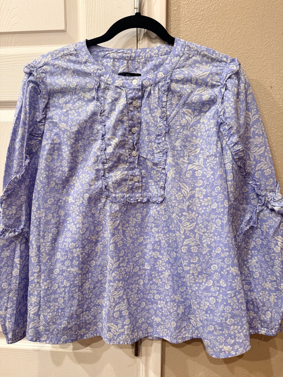 Women’s J Crew XL Floral Blouse Bell Top