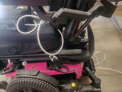 Quantum Edge 3 Power Wheelchair Pink with Black Cushioning