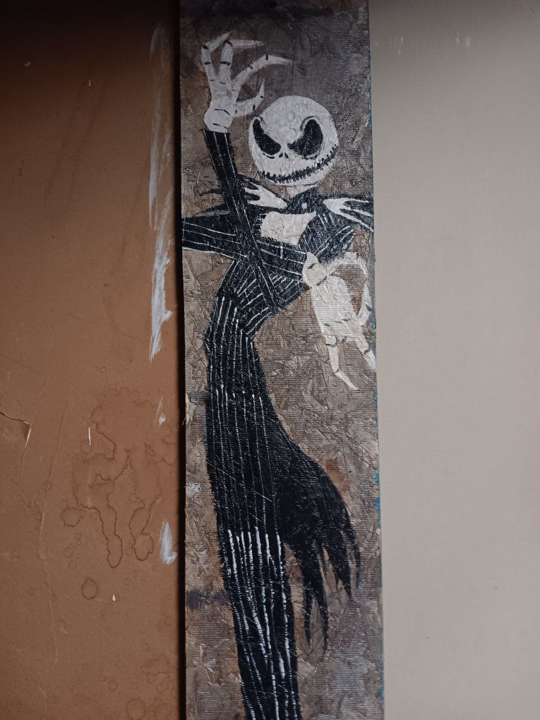 Jack Skellington Nightmare Before Christmas Hand Painted Wood Board Art Decor