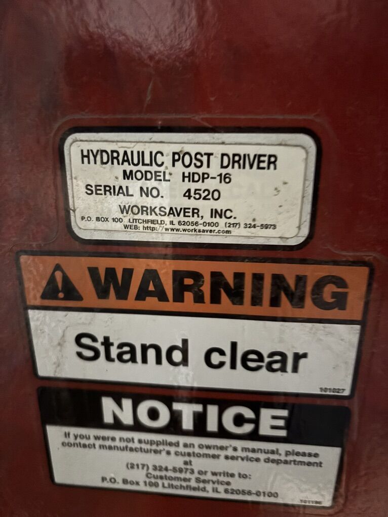 Hydraulic Fence, Post Driver