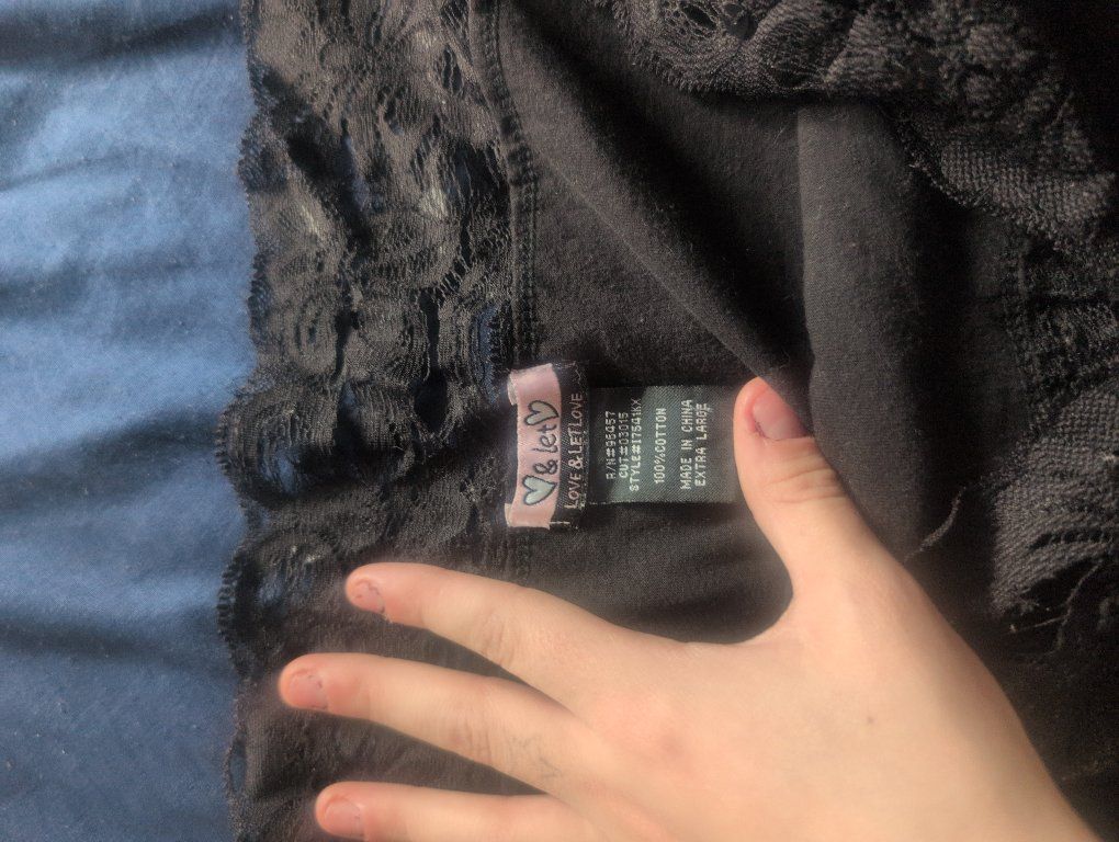 off the shoulder lace black shirt