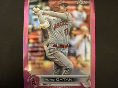 2022 Topps Chrome Shohei Ohtani Pink Refractor Baseball Card - Los Angeles Angels