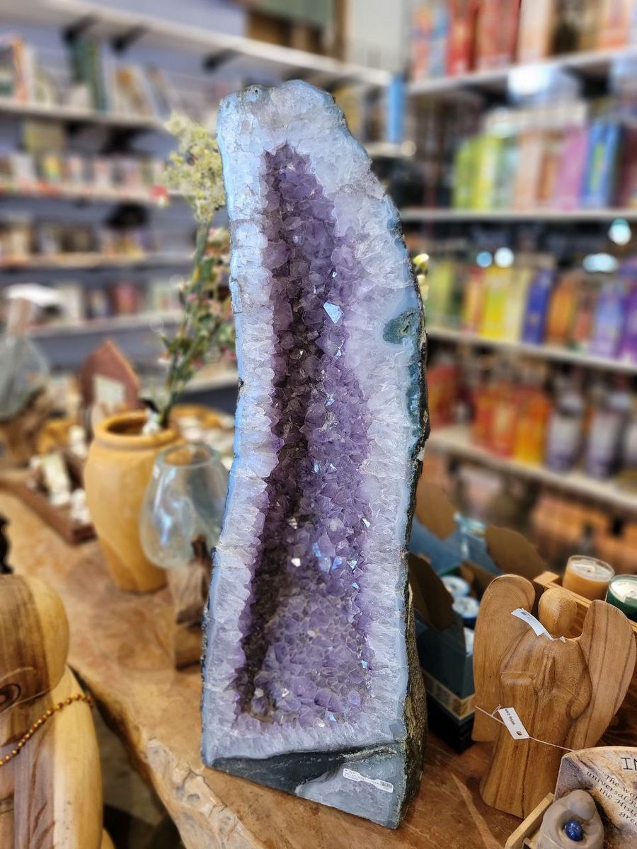 HUGE Amethyst Geode Cathedral Deep Purple Crystals, Natural Quartz Edges