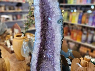 HUGE Amethyst Geode Cathedral Deep Purple Crystals, Natural Quartz Edges