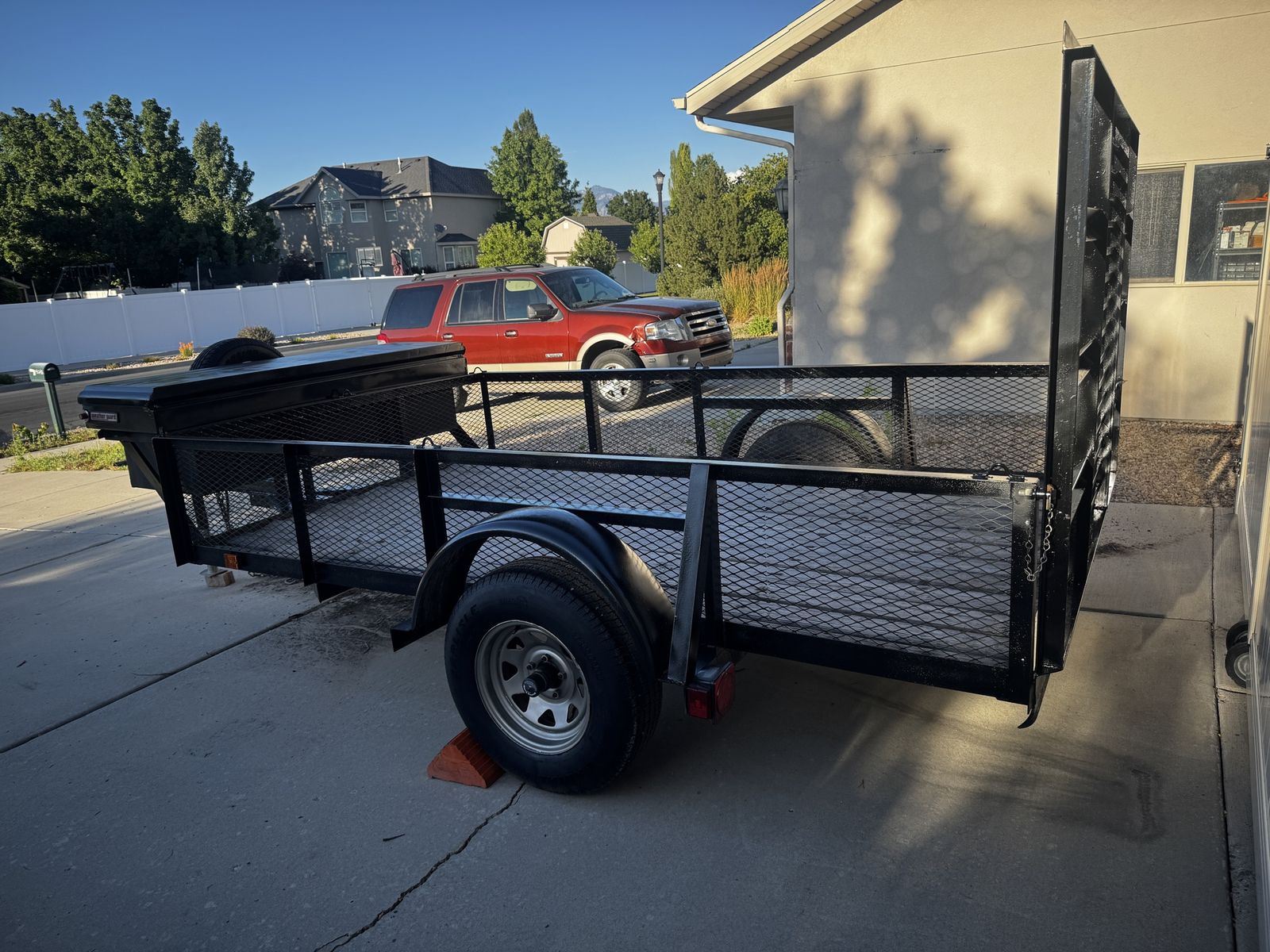 Utility Trailer 5'11" x 10' Box, 3500lb Axle, LED Lights, Tool Box, Spare Tire