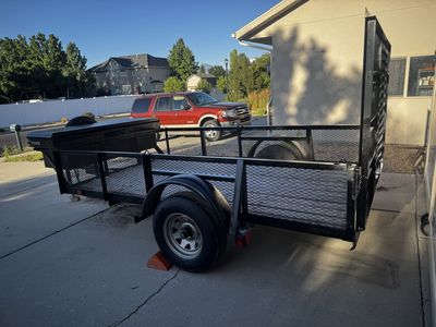 Utility Trailer 5'11" x 10' Box, 3500lb Axle, LED Lights, Tool Box, Spare Tire