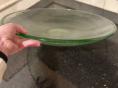 Green Glass Coffee Table Decor Bowl