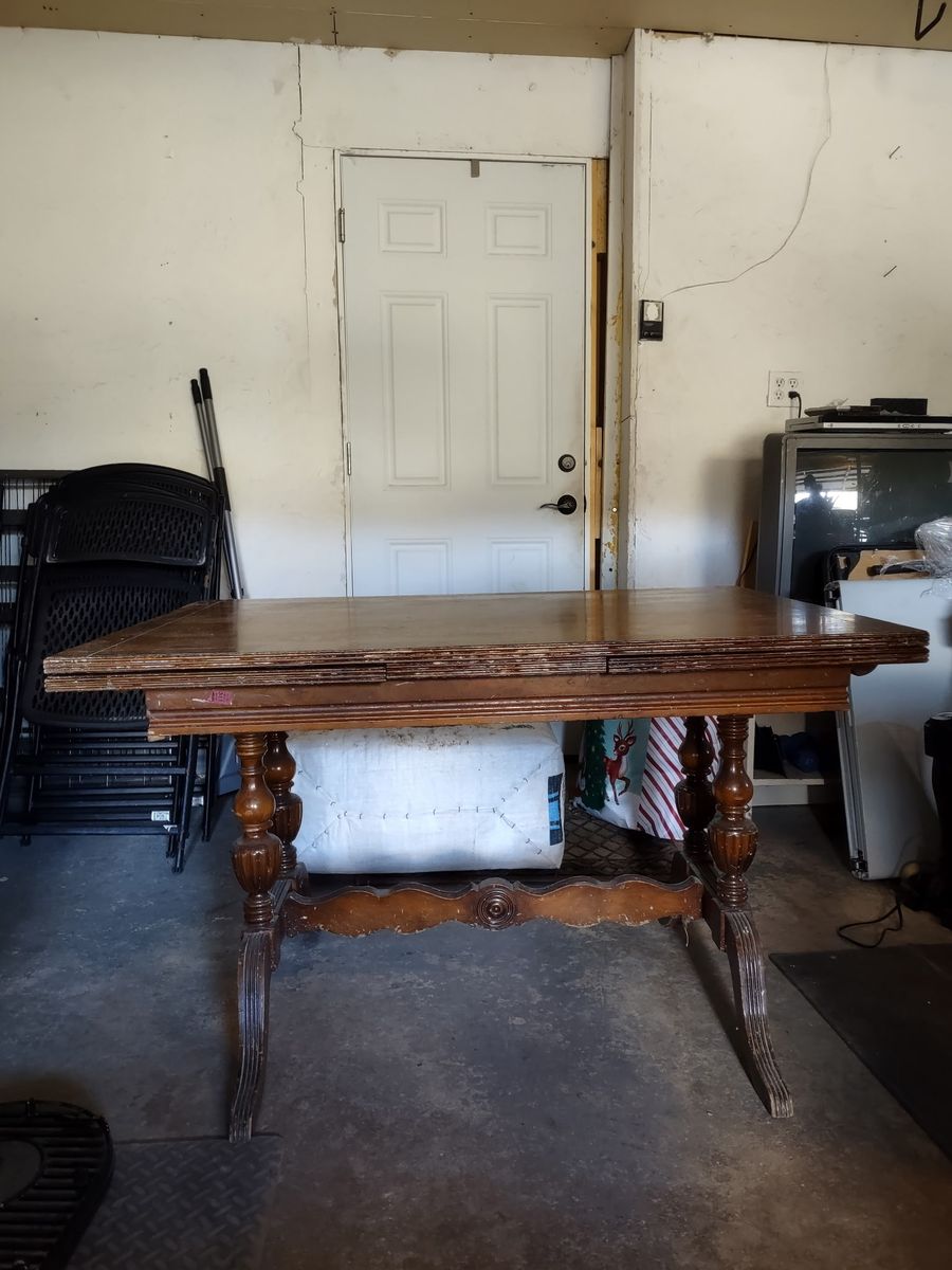 Vintage Wooden Drop Leaf Console Table with Carved Legs - Antique Style Entryway/Dining Furniture