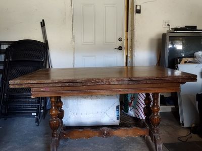 Vintage Wooden Drop Leaf Console Table with Carved Legs - Antique Style Entryway/Dining Furniture