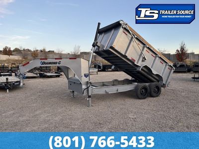 7x14 Diamond C LPT-GN 207 Gooseneck Dump Trailer - 23K GVWR - 44" Sides - 12" Cross Member Upgrade, 18 Ply Tires, 7 Gauge Floor