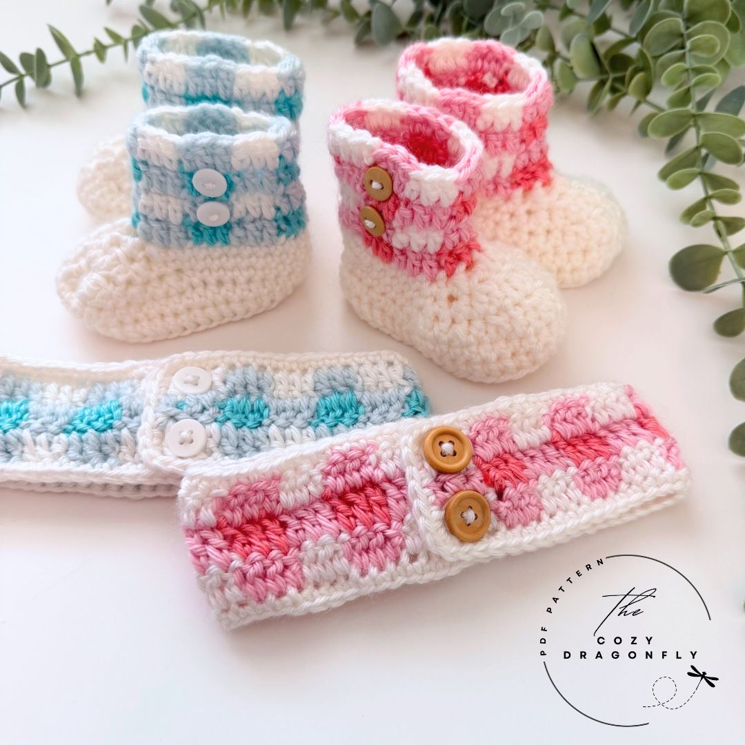 Crochet Baby Booties & Headband