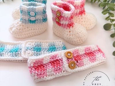 Crochet Baby Booties & Headband